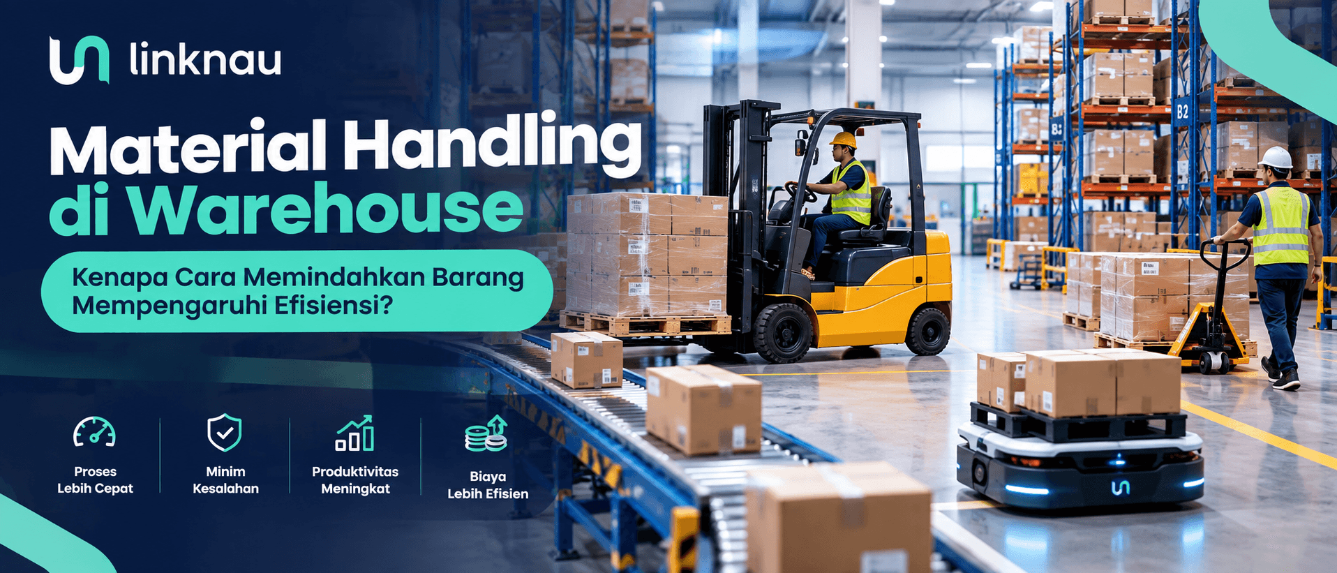 Material handling equipment di warehouse modern